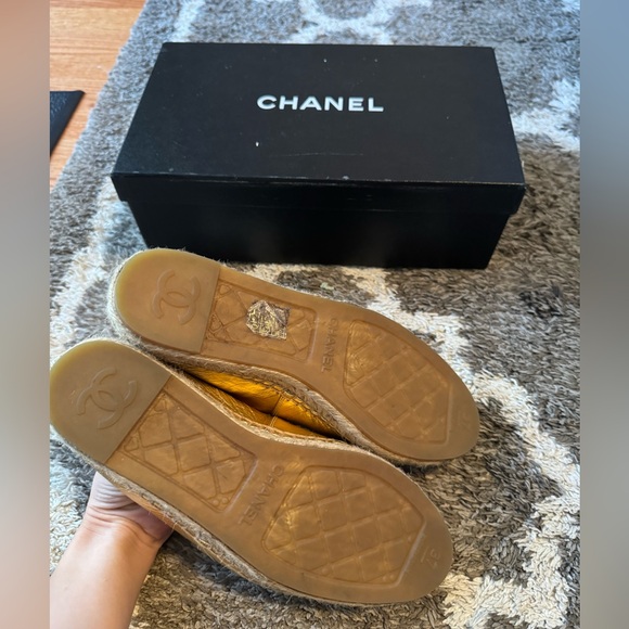 Chanel Gold Espadrilles Size 37 - Picture 5 of 5